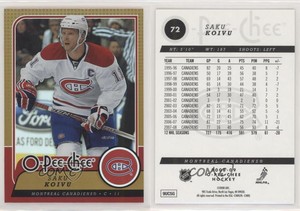 2008-09 O-Pee-Chee Rainbow Foil Saku Koivu #72