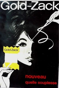 Póster original vintage DORADO ZACK SUIZO ELÁSTICO DAMA 1965 - Imagen 1 de 1