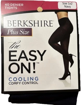 Berkshire  Plus-size The Easy On! 40 Denier Cooling Microfiber tights 1 x 2 Navy - Image 1 of 4