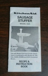 KitchenAid Sausage Stuffer Model SSA Replacement Recipe & Instruction Book - Picture 1 of 3