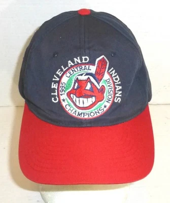 De Colección Starter Cleveland Indians 1995 División Central Campeones Snapback Sombrero LEER Foto 1 de 4