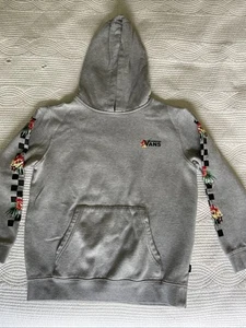 Vans Kids Gray Hoodie With Hibiscus Flower Design Size Large ( Pre Owned) - Picture 1 of 3