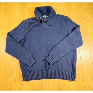 Polo Ralph Lauren vintage cotone maglia scialle colletto maglione uomo Lg blu anni 90 Y2k - Foto 1 di 9