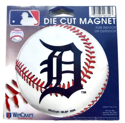 Detroit Tigers Baseball Die Cut Magnet 4" x 4" Cover