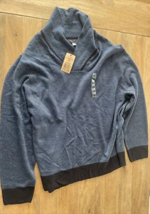 NWT Docker's Men's Size XXL Aquamarine Shawl Neck Pullover Acrylic Sweater - Picture 1 of 8
