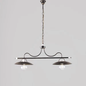 Lampadario da cucina bilanciere in ferro battuto 2 luci sala pranzo bon-378 - Imagen 1 de 2