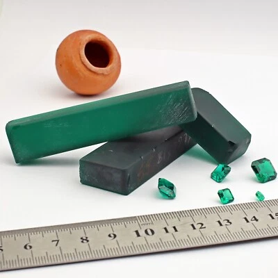 Rough Emerald Dark Green NANO Heat Resistant lab Emerald artificial synthetic - Image 1 of 4