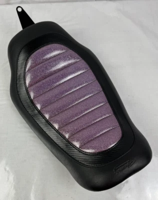 MUSTANG WIDE TRIPPER SOLO SEAT FOR HARLEY-DAVIDSON METALLIC COSMIC PURPLE 76584 - Image 1 of 4