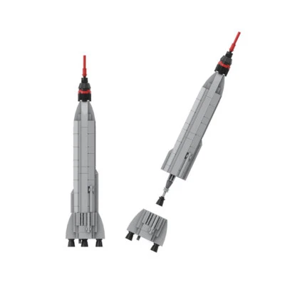 MOC: Mercury Atlas Manned Rocket [1:110 Scale] 136 Pieces Toys Building Set  - Image 1 of 4