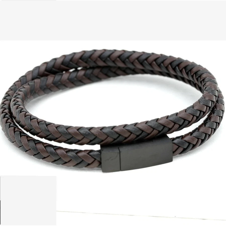 Pulsera Hombre Murtoo - Acero Inoxidable Y Piel - Piedra