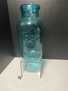 1977 Ball A9 Ideal Bicentennial Eagle Blue Jar Glass Lid Wire Closure USA - Bild 1 von 14