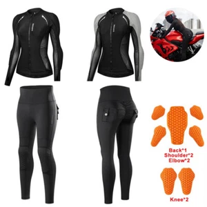 Womens Motorcycle Armor Jacket & Pants Summer Outdoor Riding Set Protective Gear - Picture 1 of 14