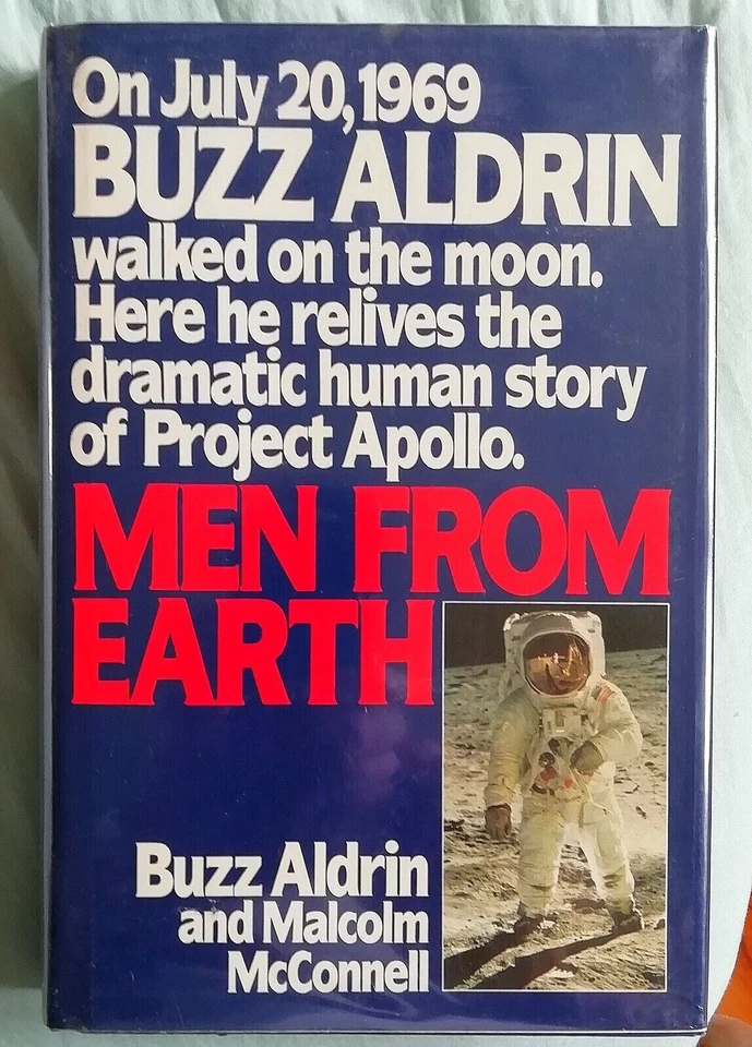 Buzz Aldrin Apollo 11 LMP Moonwalker Signed Book Men From Earth 1st Edition - Image 1 of 3