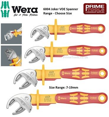 Wera 6004 JOKER VDE Self Setting Adjustable Wrench Spanner - XS S M L & Set • 64.94£