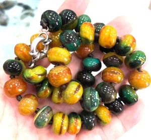 Natural 10x15mm Brazil Multicolor Agate Onyx Abacus Gemstone Necklace 18 " - Picture 1 of 6