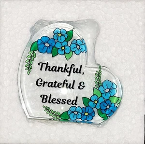 AngelStar Glass Décor Plaque - Thankful, Multicolored, 2 Pack - Picture 1 of 6