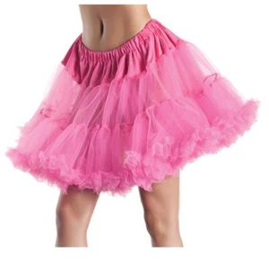 Hot Pink Petticoat Maxi Length Two Layered Tiered Mesh Ruffled Costume Dance 962 - Picture 1 of 2