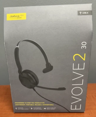 Jabra Evolve2 30 Wired Mono Headset USB Type-A 23089-889-979 NEW - Image 1 of 3