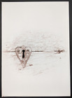 Affiche d'art Dave McKean pin-up originale en forme de cœur serrure clé trou de serrure coffre blanc