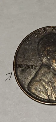 1951 d Wheat penny ERROR - "L", "R", "W" on RIM and "1" In 1951 Error Smash. - Image 1 of 4