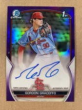 GORDON GRACEFFO 2023 Bowman Chrome 1st Prospect Auto PURPLE REFRACTOR /250 * wc