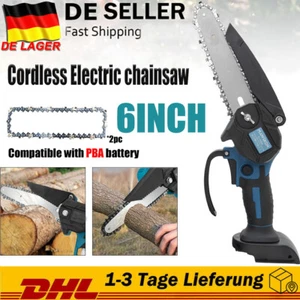 Für 18V Bosch Akku Kettensäge Mini Elektro Motorsäge Handkettensäge 6Inch & PBA - Bild 1 von 10