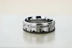 Mens Video Game Ring Super Mario Ring Engraved Tungsten Carbide Ring - 8mm - Picture 1 of 1