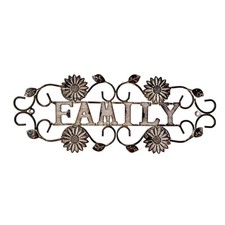 Metal Hanging Family Wall Art Sign Home Decor, Metal Letters Family Sign 17"L