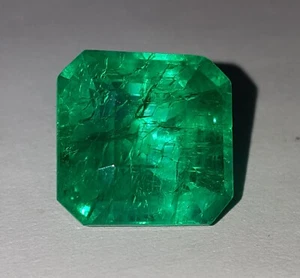 15.07 Ct Natural Colombian Green Emerald Loose Gemstone Certified Square Cut Gem - Bild 1 von 11