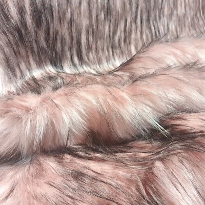 Webpelz Langhaar kuscheliges Kunstfell Stoff fell Rosa Schwarz meliert Deko - Bild 1 von 4