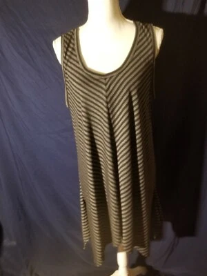 r.Browning Long  Size L Sleeveless Striped Black/Gray Tank Top New w/Tags - Imagem 1 de 4