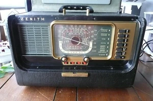 Zenith Transoceanic Tube Radio Model H500 Mid Century w Operating Guide Manual - Picture 1 of 12