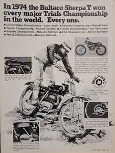 1975 Bultaco Sherpa T Original Motorcycle Print Ad - Picture 1 of 1