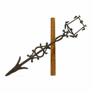 Antiker EISENER WETTERFAHNE PFEIL Blitzableiter **ZINNEINSATZ FEHLT** Teile/Reparatur - Bild 1 von 12