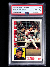 REGGIE JACKSON 1984 TOPPS TIFFANY #100 PSA 8 NM-MT BASEBALL CARD ANGELS HOF