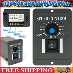 10-60V 6A PWM DC Motor Speed Controller Regulator PLC 15A Governor Volt - Picture 1 of 15
