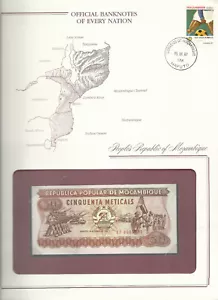 Banknotes of Every Nation Mozambique 1983 50 Meticais UNC P-129 Prefix AF0005613 - Picture 1 of 2