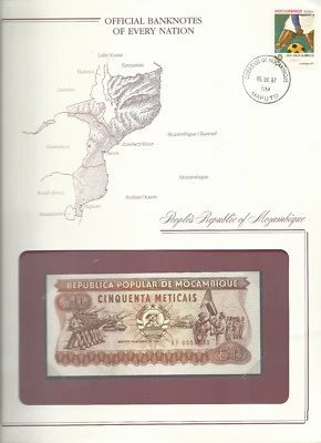 Banknotes of Every Nation Mozambique 1983 50 Meticais UNC P-129 Prefix AF0005613 - Image 1 of 2