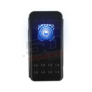 Illuminated Momentary Rocker Switch UTV RZR Teryx Maverick Viking Horn BLUE LED - Picture 1 of 9