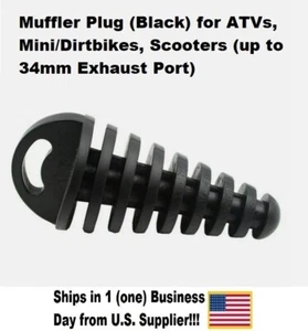 Enchufe silenciador (negro) para ATV, mini/bicicletas de tierra, scooters (puerto de escape de hasta 34 mm) - Imagen 1 de 11