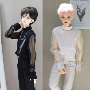 Neu durchsichtige Bluse 1/4 1/3 Orgelfalten Gazekragen Hemd BJD Puppenkleidung - Bild 1 von 14