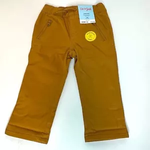 Cat & Jack Baby Toddler Boy Khaki Fleece Lined Pull-on Drawstring Pants 18M New! - Picture 1 of 7