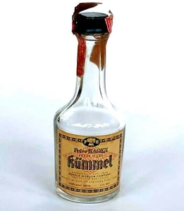 Bottiglia di liquore in miniatura Kummel Peter Hagen striscia fiscale popper Morson vuota vintage - Foto 1 di 6