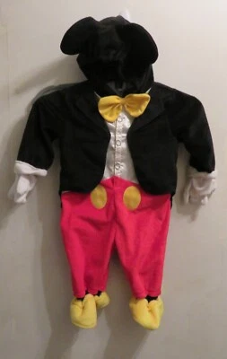 Disney Toys R Us Tuxedo Mickey Mouse One Piece Plush Kids Halloween Costume 12 M - Image 1 of 4