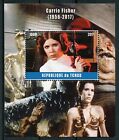 Timbres Star Wars Tchad 2017 MNH Carrie Fisher C3PO Princess Leia 1v M/S