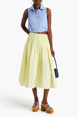 MAJE Mujer Fruncida Shell Midi Falda Amarilla Talla 36FR/S US 1205 Foto 1 de 3