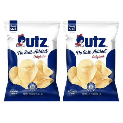 (Paquete de 2) Bolsas de papas fritas UTZ sin sal añadida de 7,75 oz Foto 1 de 4