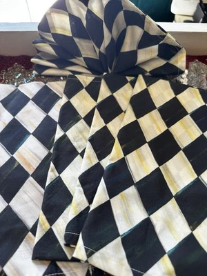 Juego de 4 servilletas de cena de tela MacKenzie Childs Harlequin Check 20" x 20" - retiradas Foto 1 de 4