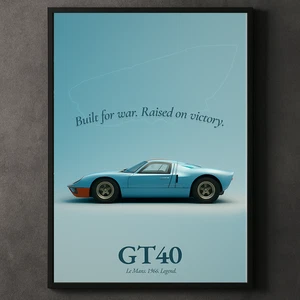 Ford GT40 Poster - Le Mans Rennwagen Wandbild Druck 1966 Vintage Sport Deko - Bild 1 von 30