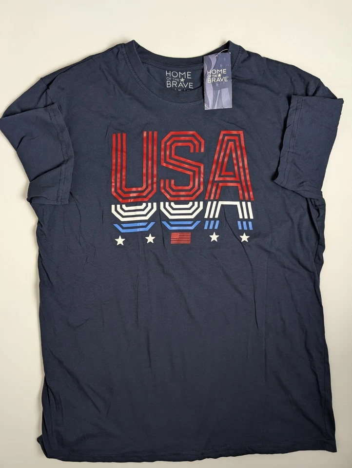 Camiseta Home of the Brave USA Gráfica Azul Marino XL Nueva Kohl’s Foto 1 de 4